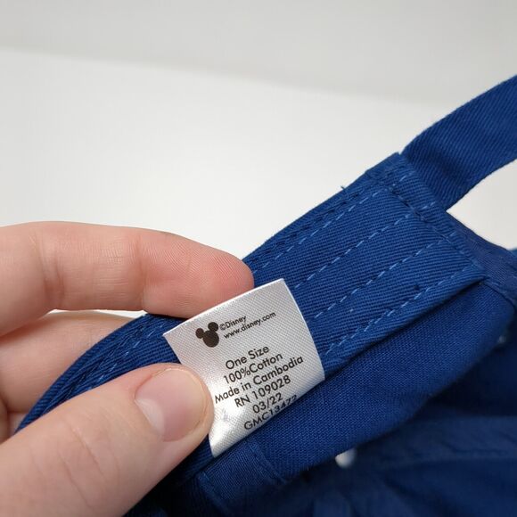 Mickey Mouse Slideback Hat Blue One Size Adjustable Embroidered 6 Panel Disney - Picture 9 of 9